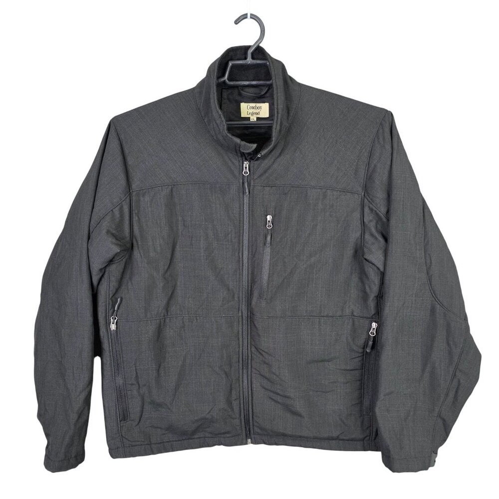 Mens Cowboy Legend Black Full Zip Jacket Zip Pockets 100% Polyester Size XXL